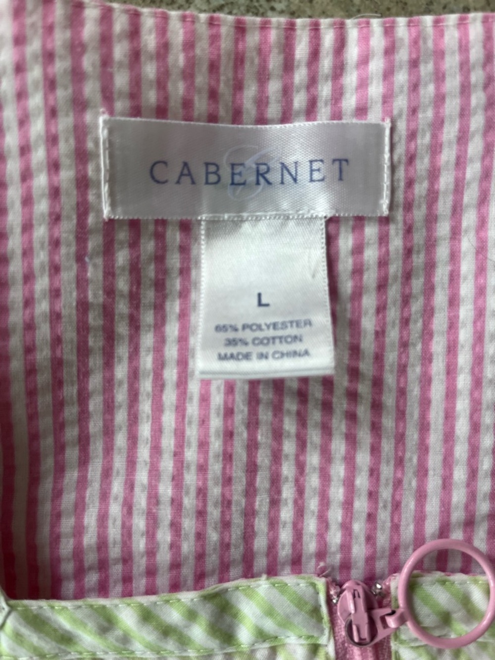 Full length dress (or house coat) - size L - multi-color gingham print - Picture 2 of 2